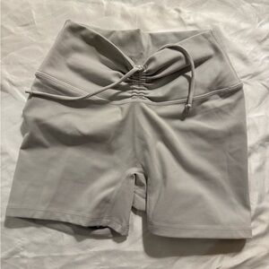 Crop Shop Boutique IM Serenity Drawstring Shorts 4" | Light Grey